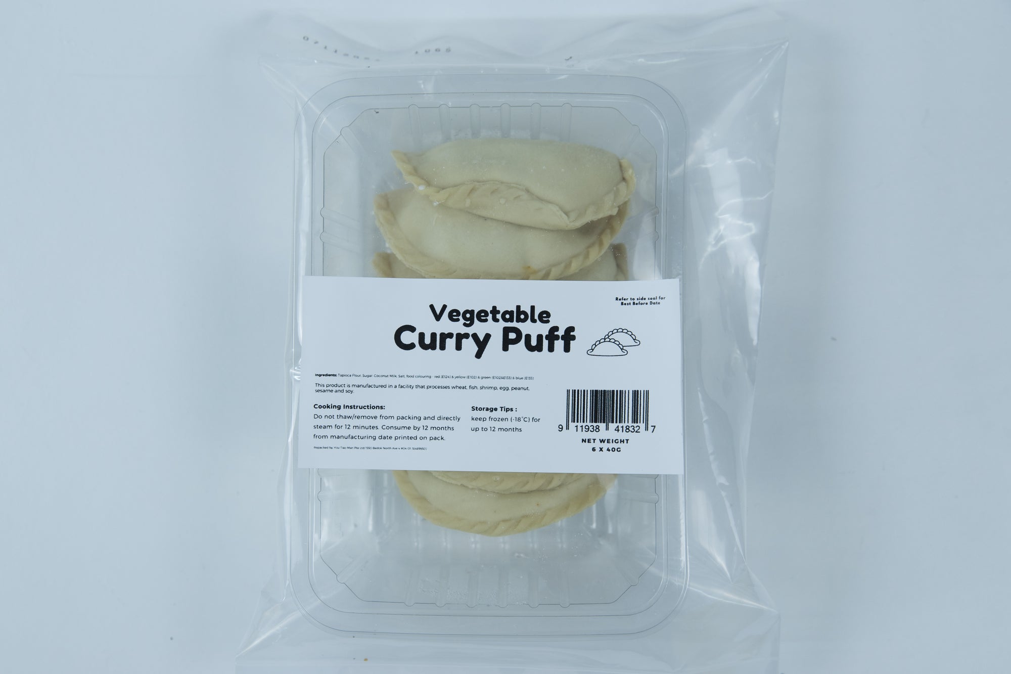 6 Pieces of Vegetable Curry Puffs 