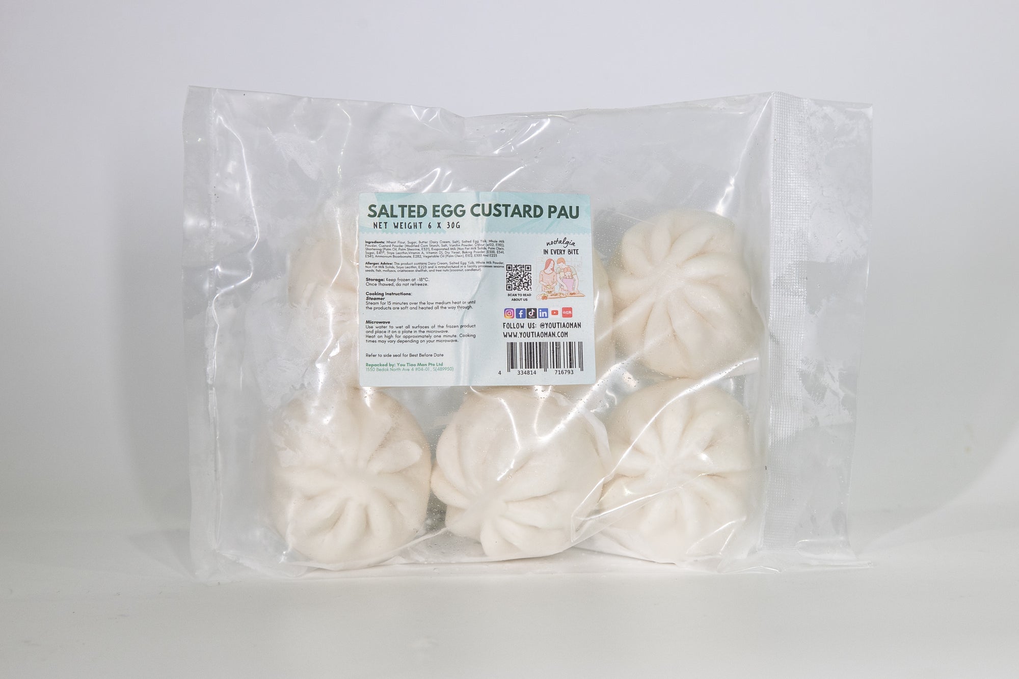 6 Pieces of Salted Egg Custard buns/pau